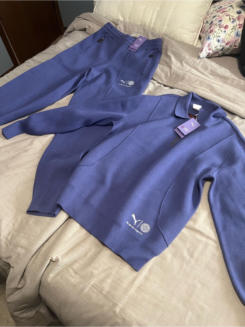 Mens puma schomburg 1/4 zip and pants set (631258/631259 46) size small